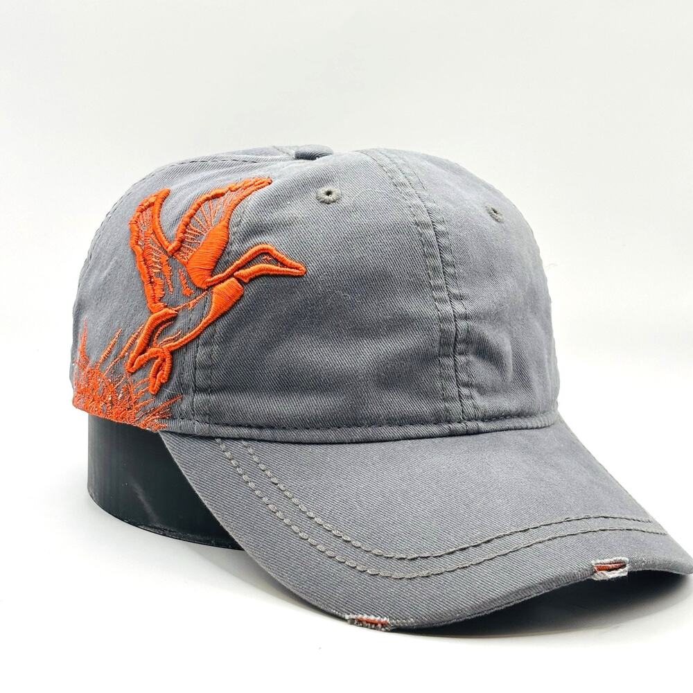 Dri Duck Wildlife Series Waterfowl Blaze Orange Logo Distressed Hunting Cap Adj